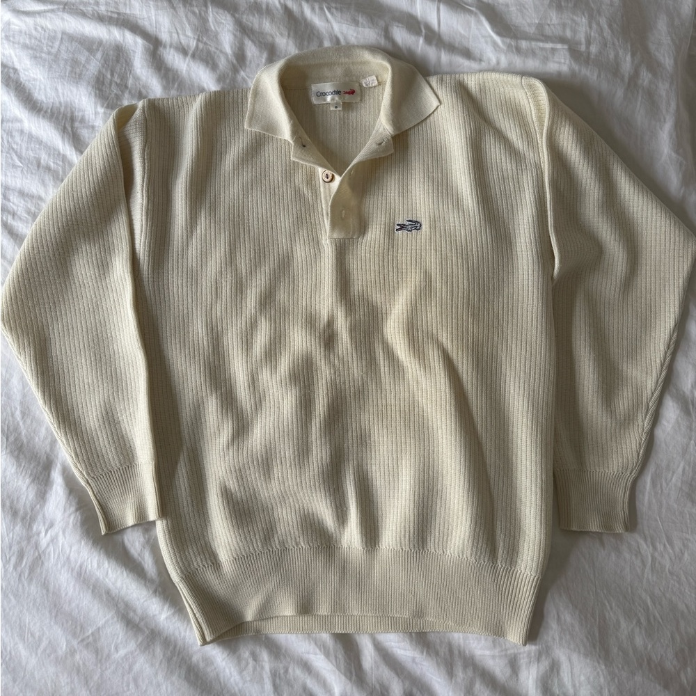 Vintage Crocodile Collared Sweater